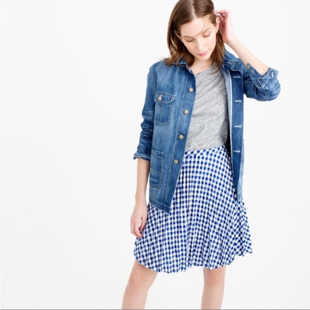 Jcrew gingham linen circle skirt